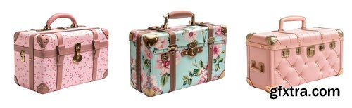 VINTAGE ACCESSORIES - HANDBAGS &amp; SUITCASES 8xPNG