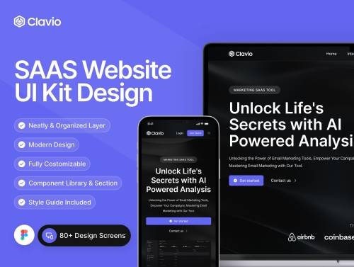 'Clavio - SAAS Website UI Kit Design'