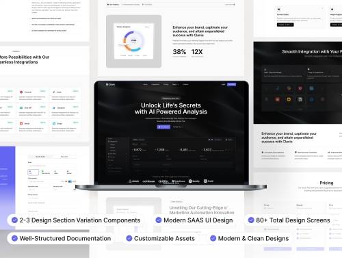 'Clavio - SAAS Website UI Kit Design'