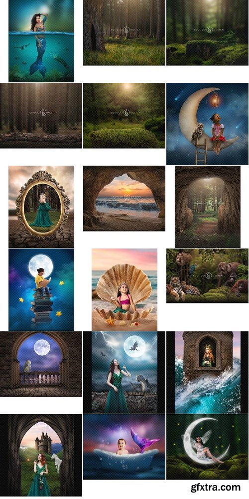 Squijoo - Digital Backdrops - Fantasy 143xPSDs