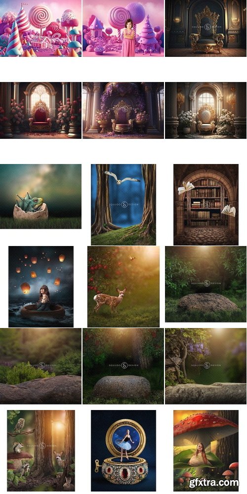 Squijoo - Digital Backdrops - Fantasy 143xPSDs