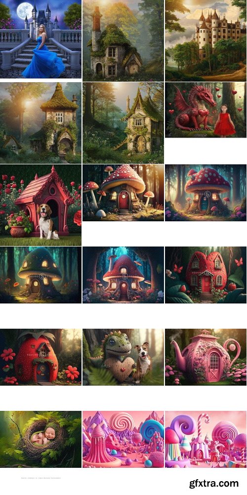 Squijoo - Digital Backdrops - Fantasy 143xPSDs