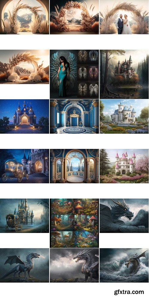 Squijoo - Digital Backdrops - Fantasy 143xPSDs
