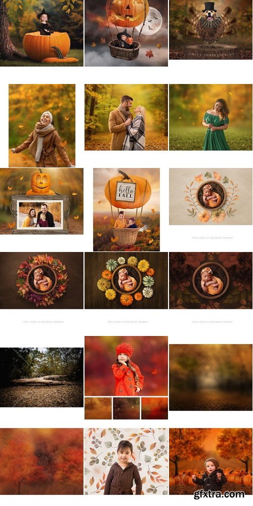Squijoo - Digital Backdrops - Fall 59xPSDs