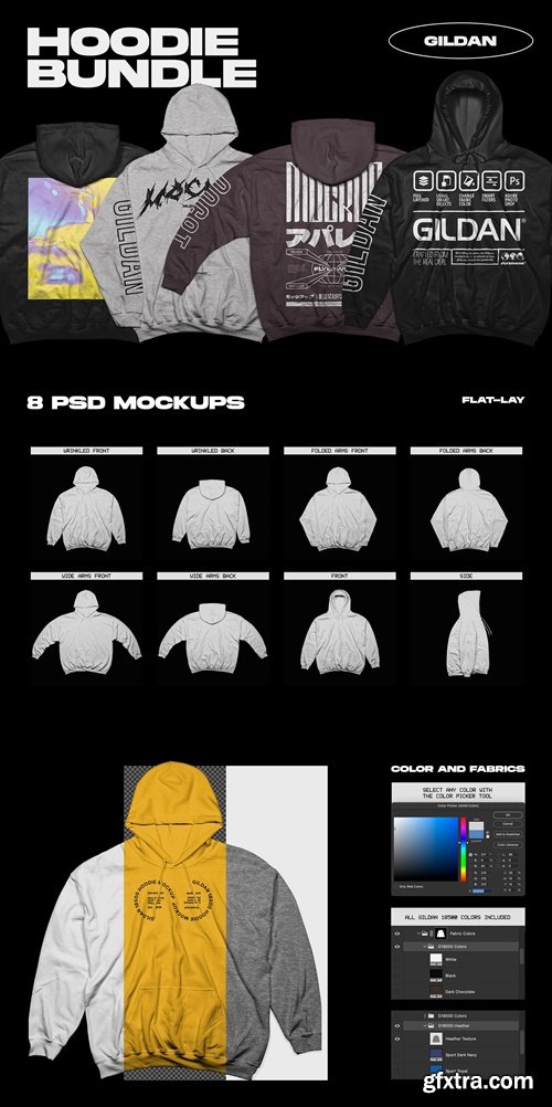 FLYERWRK - Hoodie Mockup - Gildan 18500