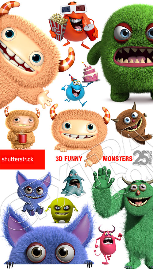 3D Funny Monsters 25xJPG