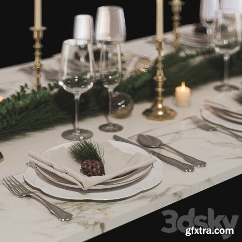 3dsky Pro - New Year\'s table setting
