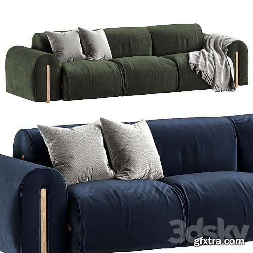 3dsky Pro - COLLE 3 seater Sofa by Natuzzi Italia