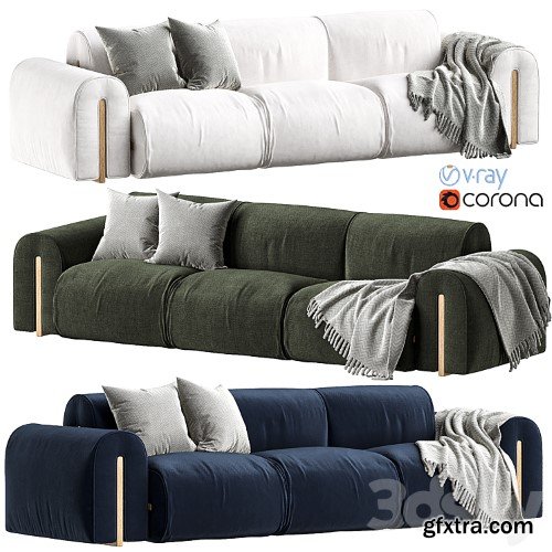 3dsky Pro - COLLE 3 seater Sofa by Natuzzi Italia