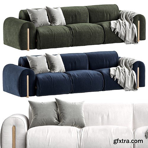 3dsky Pro - COLLE 3 seater Sofa by Natuzzi Italia