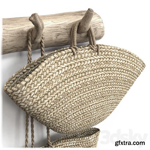 3dsky Pro - wall decor set with old wicker bags