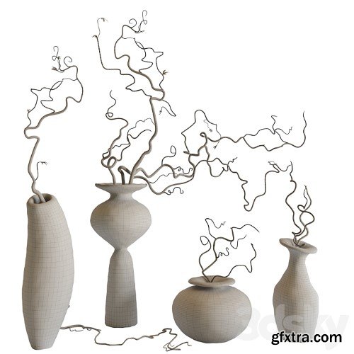 3dsky Pro - Branches and vases set