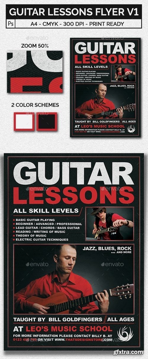 Graphicriver - Guitar Lessons Flyer Template V1 20003778