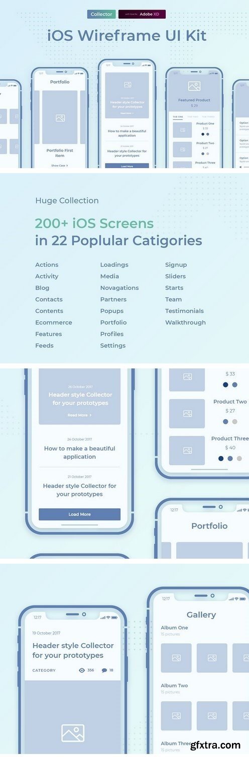 CM - Collector iOS Wireframe UI Kit 2144499