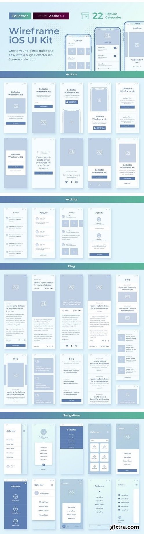 CM - Collector iOS Wireframe UI Kit 2144499