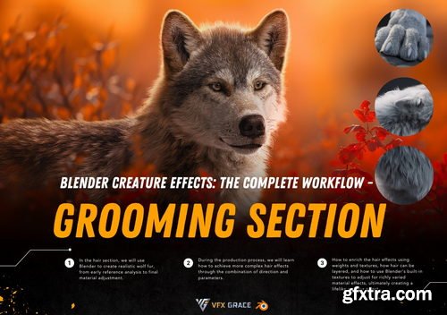 VFX Grace - Blender Animal Full Tutorial: Grooming