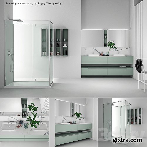 3dsky Pro - Bathroom furniture set Gold