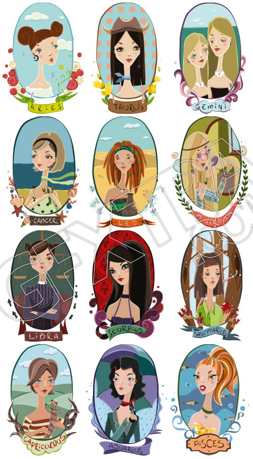 Female Zodiac Sign 12xEPS