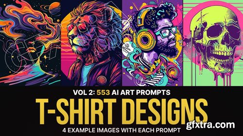 553 Midjourney Prompts for T-Shirt Designs: Vol 2