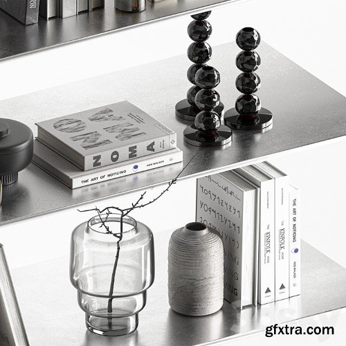 3dsky Pro - Decorative Set-091 Shelf Accessories