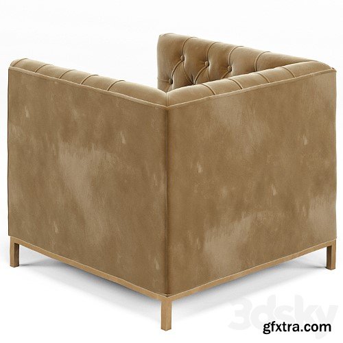 3dsky Pro - Tarrington Fawn Mohair Tufted Cube Armchair