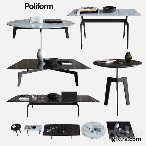 3dsky Pro - POLIFORM COFFEE TABLES TRIBECA