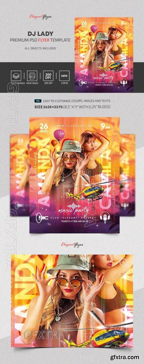 DJ Lady Flyer - Premium Flyer template (PSD)