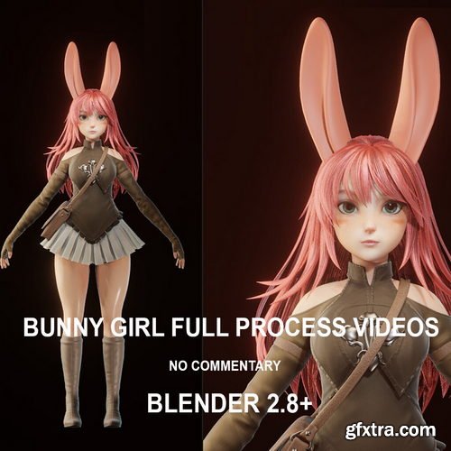 Artstation - Bunny Girl Modeling - Blender - Full process videos