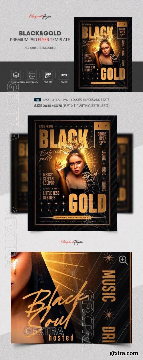 Black & Gold Party Flyer - Premium Flyer template (PSD)