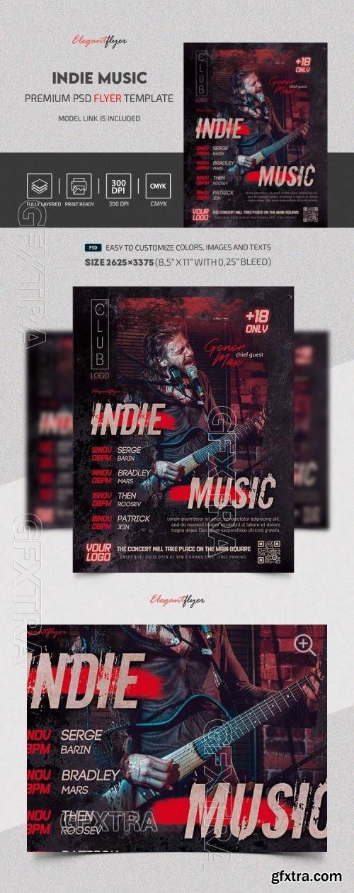 Indie Music Flyer - Premium Flyer template (PSD) Indie Music Flyer - Premium Flyer template (PSD)