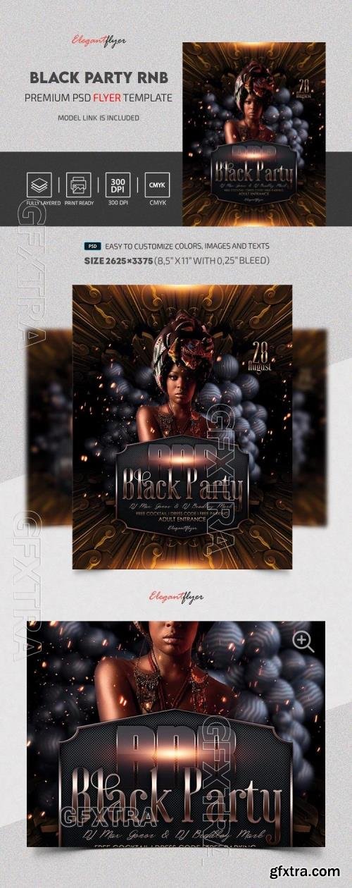 Black Party RnB Flyer - Premium Flyer template (PSD)