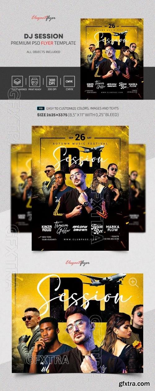 DJ Session Flyer - Premium Flyer template (PSD) DJ Session Flyer - Premium Flyer template (PSD)