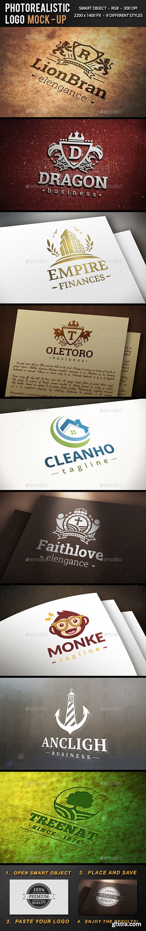 9 Photorealistic 3D Logo Mockup Templates for Photoshop 9 Photorealistic 3D Logo Mockup Templates for Photoshop
