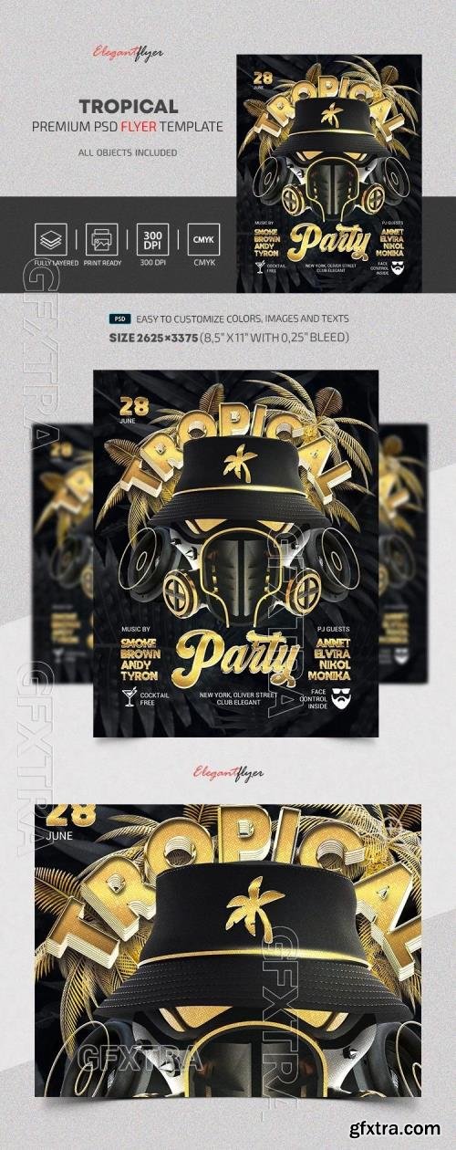 Tropical Party Flyer - Premium Flyer template (PSD)
