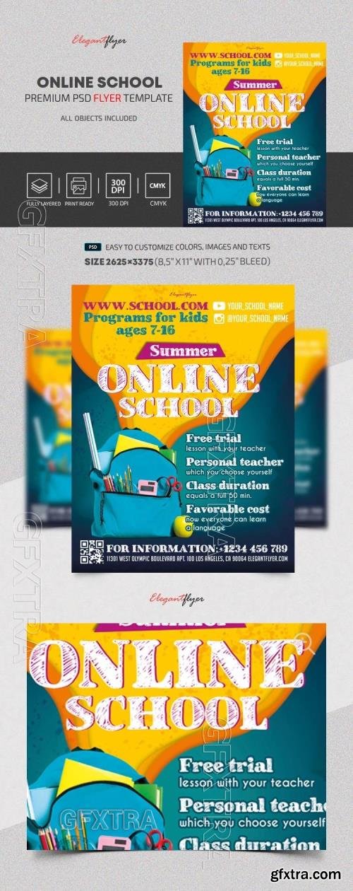Online School Flyer - Premium Flyer template (PSD) Online School Flyer - Premium Flyer template (PSD)