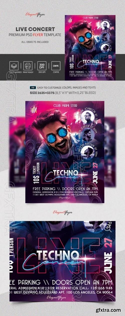 Live Concert Flyer - Premium Flyer template (PSD)