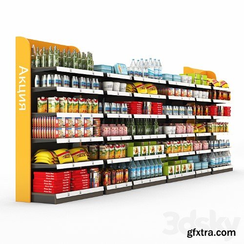 3dsky Pro - Racks for the store with filling.