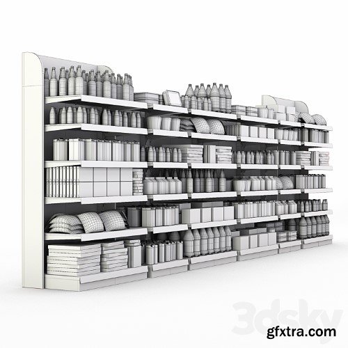 3dsky Pro - Racks for the store with filling.