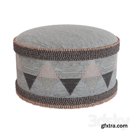 3dsky Pro - RH GEOMETRIC WOVEN POUF