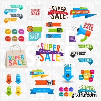 Different Labels &amp; Stickers 80, 25xEPS