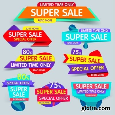 Different Labels &amp; Stickers 80, 25xEPS