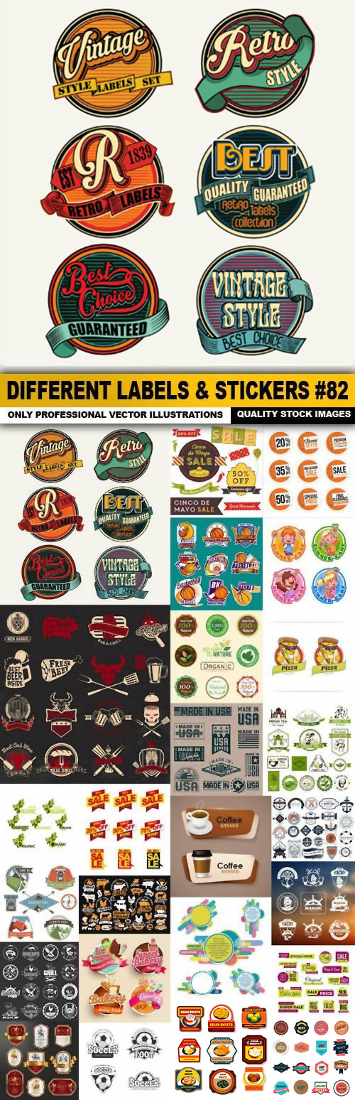 Different Labels &amp; Stickers #82, 25xEPS