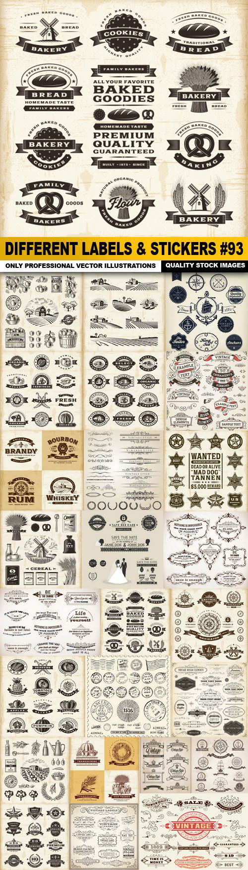 Different Labels &amp; Stickers #93, 25xEPS