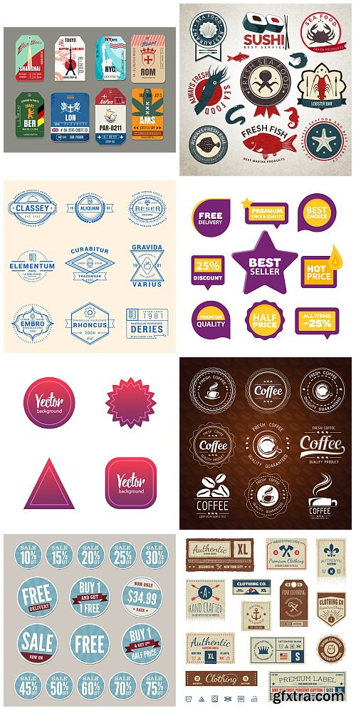 Different Labels &amp; Stickers #99, 25xEPS