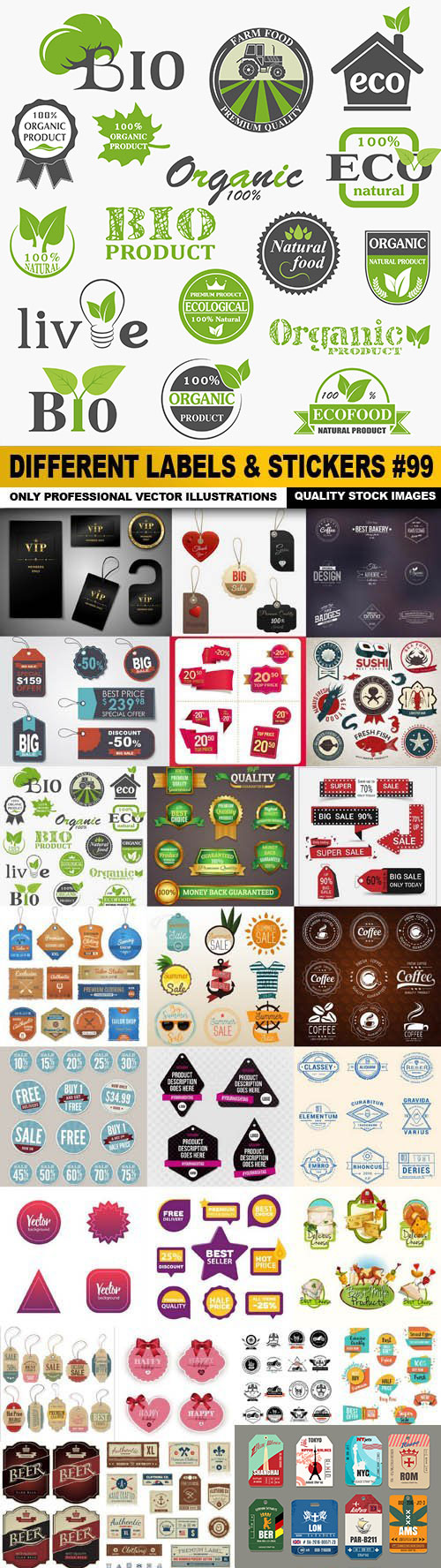 Different Labels &amp; Stickers #99, 25xEPS