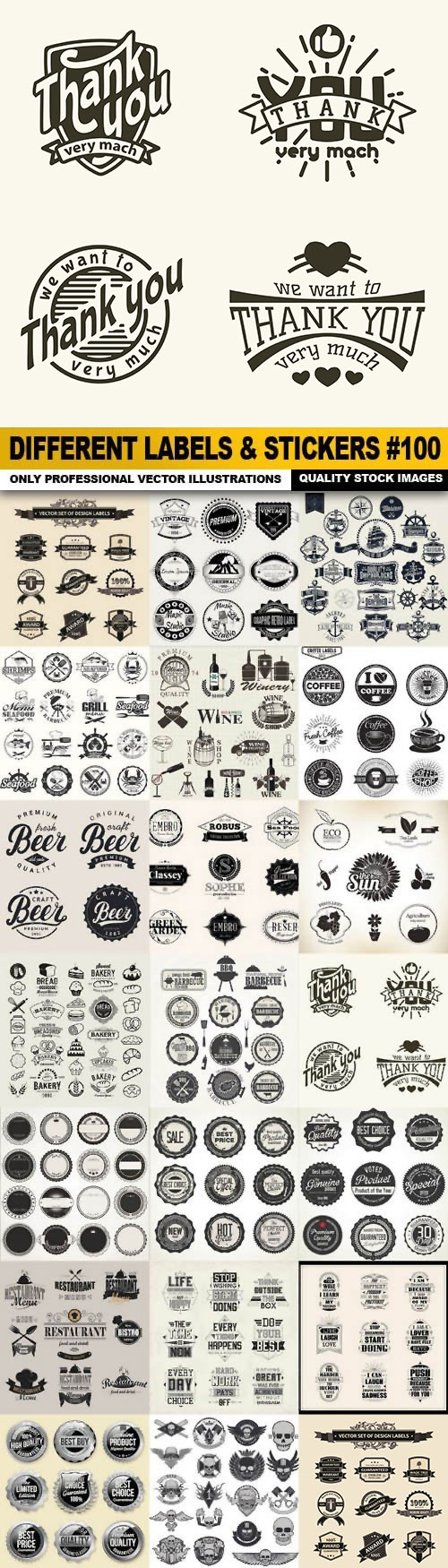 Fotolia - Different Labels &amp; Stickers #100, 20xEPS