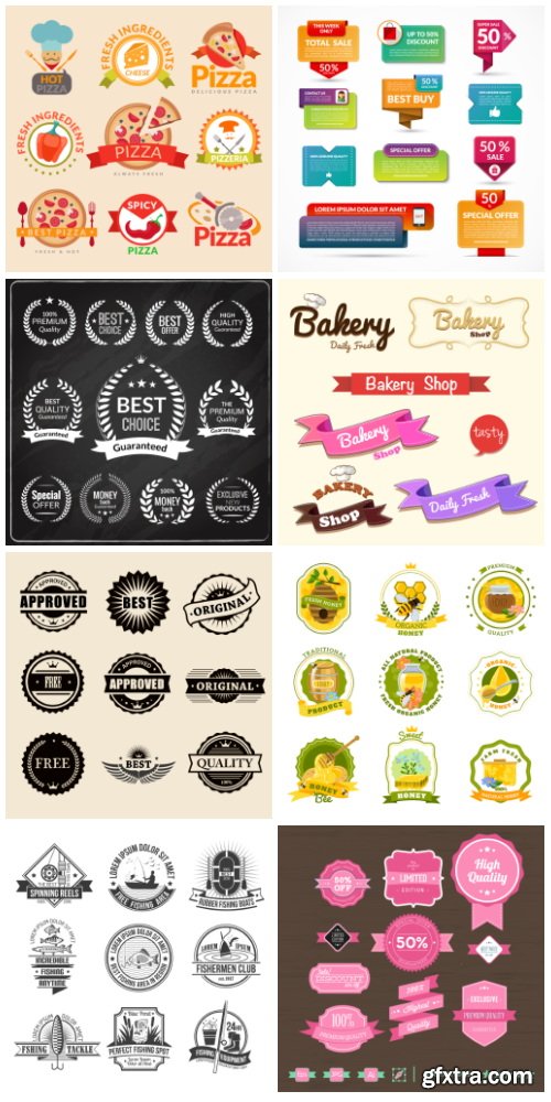 Different Labels &amp; Stickers #102, 25xEPS