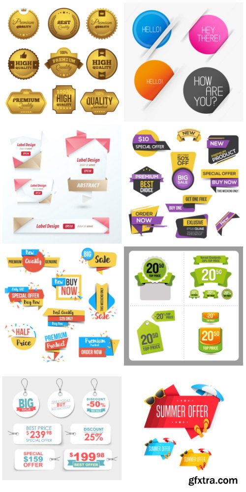 Different Labels &amp; Stickers #102, 25xEPS