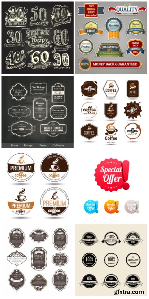 Different Labels &amp; Stickers #102, 25xEPS