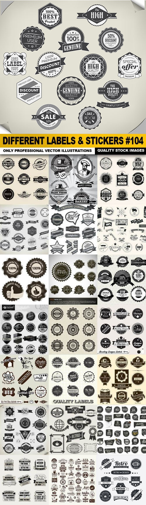 Different Labels &amp; Stickers #104, 22xEPS